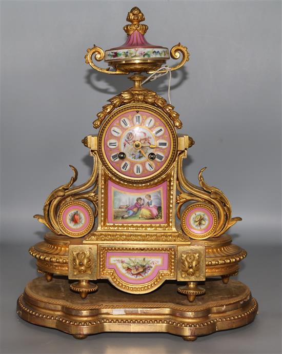 A 19th century French ormolu mantel clock